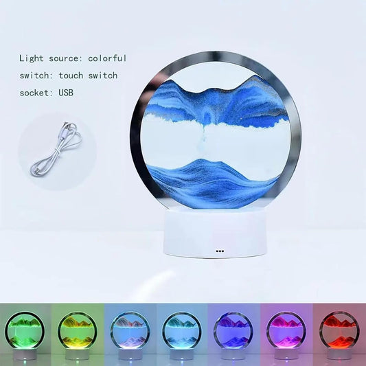 GEEN Moving Sand Art Lamp – 3D Quicksand Decor Sand Art Lamp, Sand Art Maker, Sandscape Moving Sand Lamp, Colorful Moving Sand Art Decor for Home & Office
