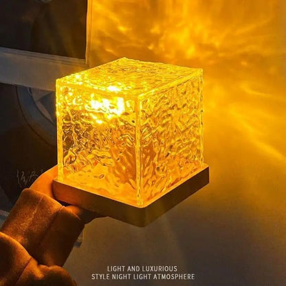Ocean Wave Projector Night Light with Remote, 16 Color Rotating Water Cube Lamp, Northern Lights Underwater Effect Light for Kids & Adults, Relaxing Bedroom Ambiance