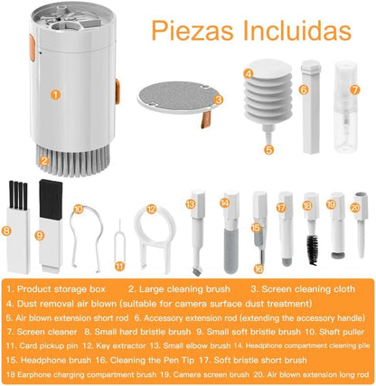 GEEN Kit de Limpieza Multifuncional - Limpieza de Teclados, Auriculares, Cámaras y más... (Kit Multifuncional 20 en 1)