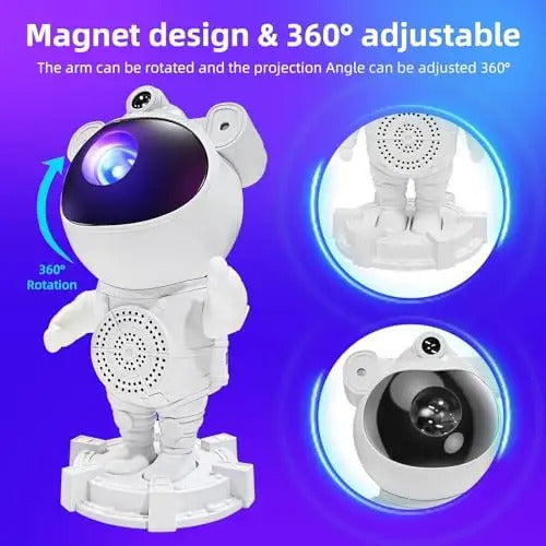 Astronaut Galaxy Projector with Bluetooth Speaker & White Noise – Star and Moon Projector for Bedroom, 360° Adjustable Nebula Night Light with Timer & Remote, Starry Sky LED Galaxy Lights