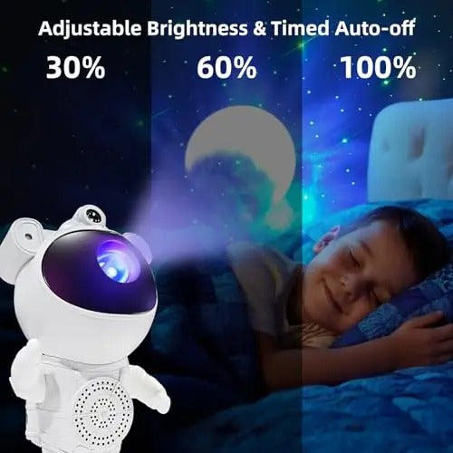 Astronaut Galaxy Projector with Bluetooth Speaker & White Noise – Star and Moon Projector for Bedroom, 360° Adjustable Nebula Night Light with Timer & Remote, Starry Sky LED Galaxy Lights