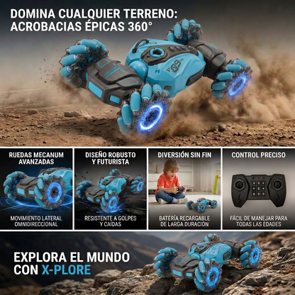 &nbsp;RC Car Stunt Car para Niños, Coche a Control Remoto 360° con Acrobacias y Giros, Auto RC Todoterreno para Niños y Niñas, Juguete de Carreras y Regalo de Cumpleaños