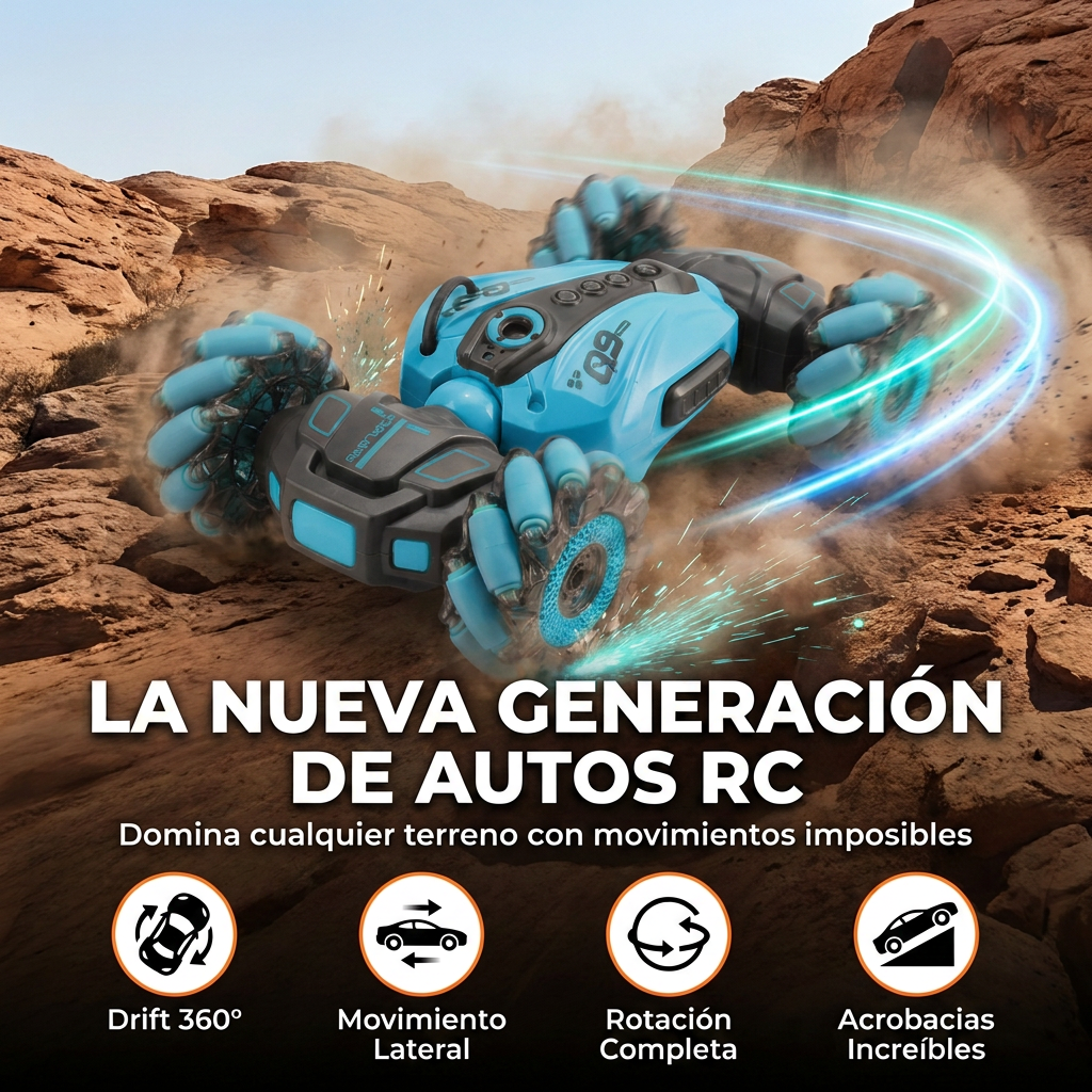 &nbsp;RC Car Stunt Car para Niños, Coche a Control Remoto 360° con Acrobacias y Giros, Auto RC Todoterreno para Niños y Niñas, Juguete de Carreras y Regalo de Cumpleaños