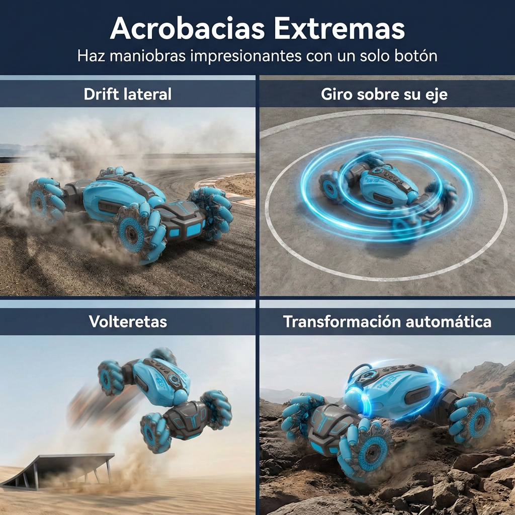 &nbsp;RC Car Stunt Car para Niños, Coche a Control Remoto 360° con Acrobacias y Giros, Auto RC Todoterreno para Niños y Niñas, Juguete de Carreras y Regalo de Cumpleaños