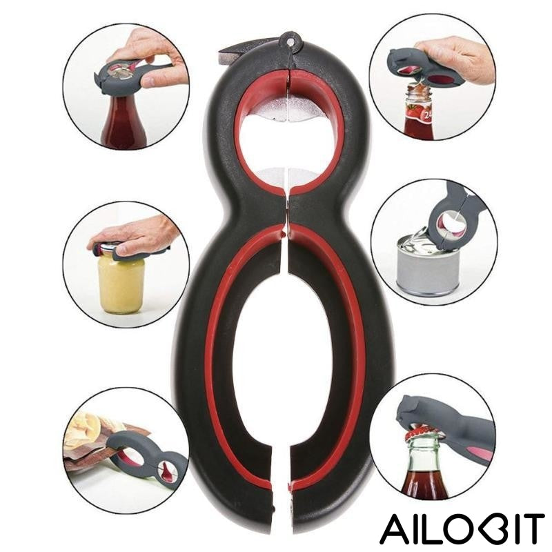 6 In 1 Multi Function Can Beer Bottle Opener All One