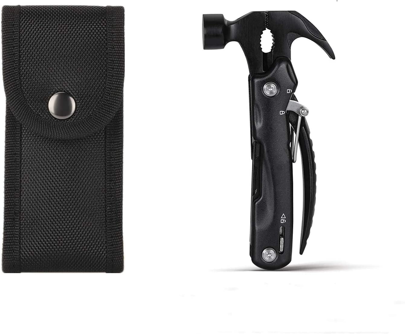 Multitool Accesorios de camping 12 en 1 Martillo multiherramienta, regalo para el día del padre, padre, abuelo, marido, novio, él, mini equipo de senderismo para el hogar al aire libre