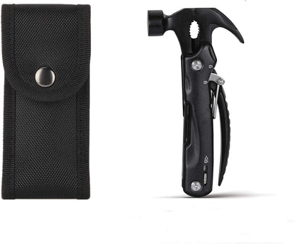 Multitool Accesorios de camping 12 en 1 Martillo multiherramienta, regalo para el día del padre, padre, abuelo, marido, novio, él, mini equipo de senderismo para el hogar al aire libre