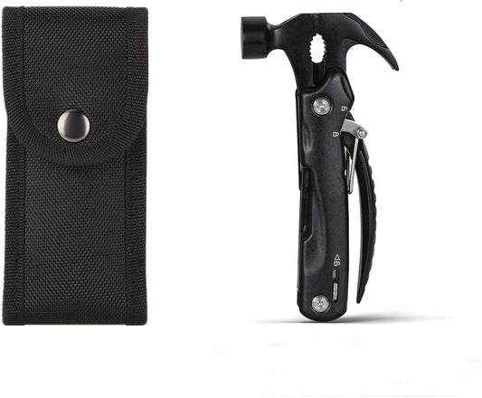 Multitool Accesorios de camping 12 en 1 Martillo multiherramienta, regalo para el día del padre, padre, abuelo, marido, novio, él, mini equipo de senderismo para el hogar al aire libre