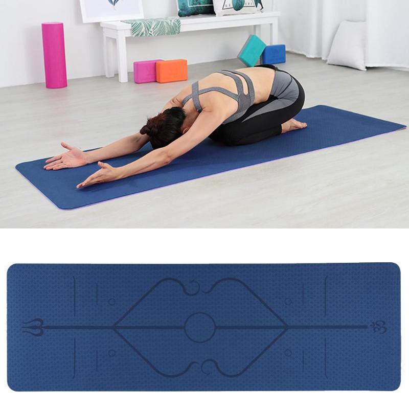 Yoga Mat with Position Line