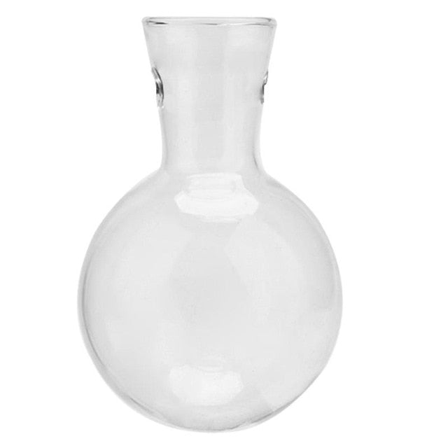 Glass and Wood Vase Planter Terrarium Table Desktop Hydroponics Plant Bonsai Flower Pot Hanging Pots with Wooden Tray Home Decor